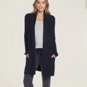 Barefoot Dreams Cozychic Lite Montecito Long Cardigan Black Size S